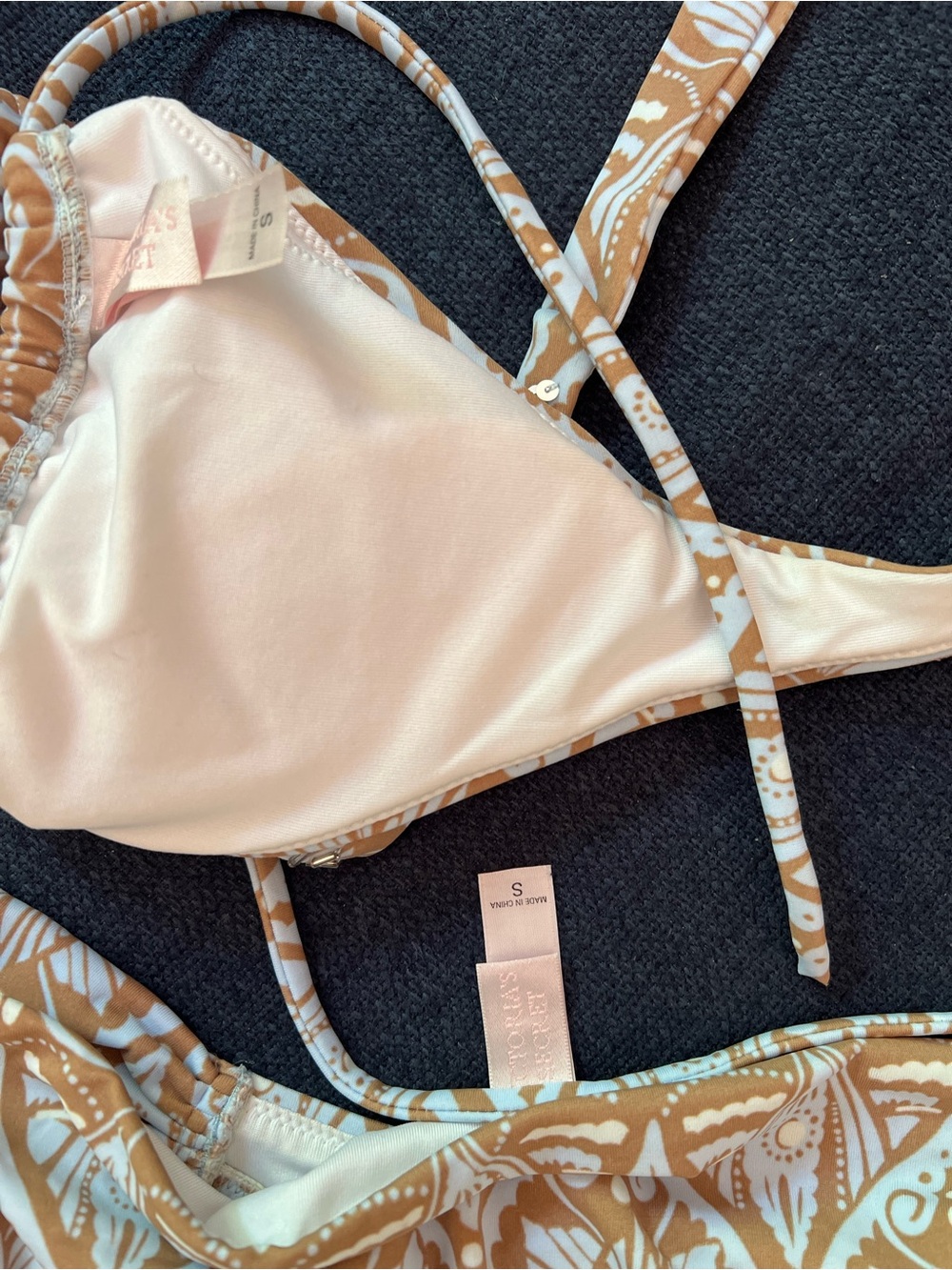 Victoria's Secret Cream and Tan Printed Triangle Bikini - Picture 5 of 5